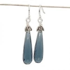 long quartz earrings blue