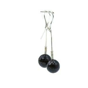 dark blue goldstone earrings dangle