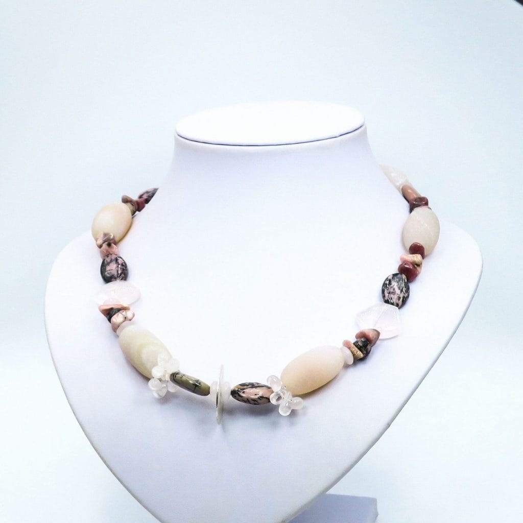 pink quartz necklace