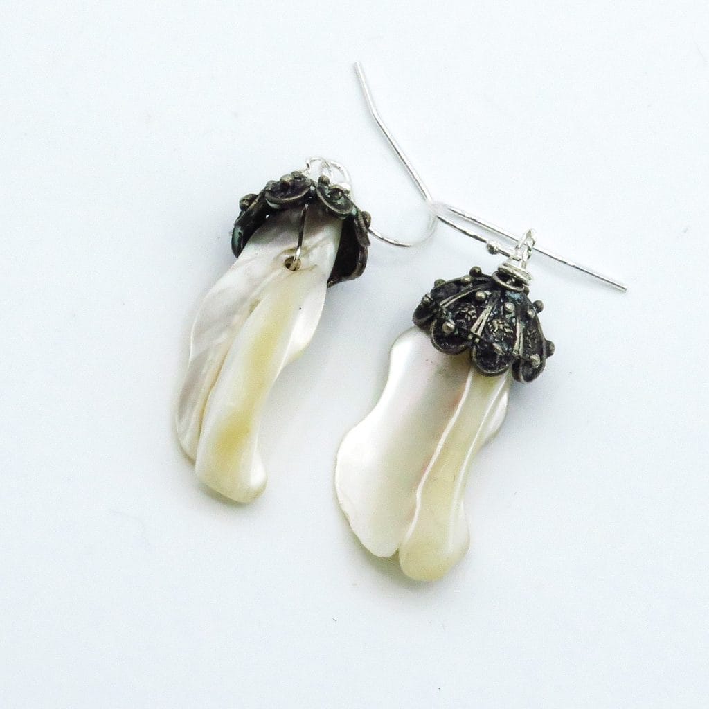 white statement earrings