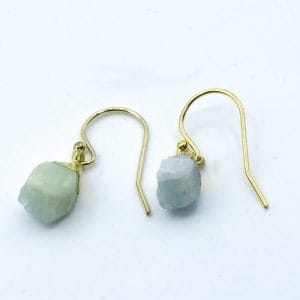 gold green gem earrings