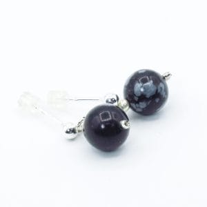 black obsidian stud earrings