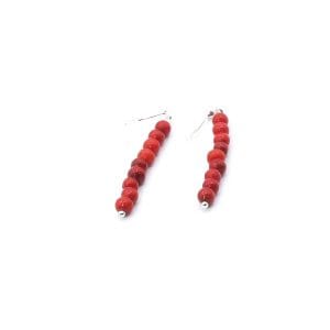 red coral dangle earrings