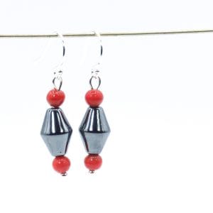 red black gem earrings