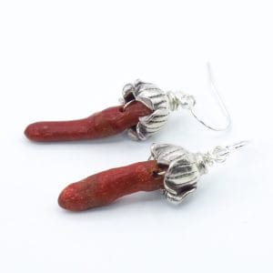 red coral earrings