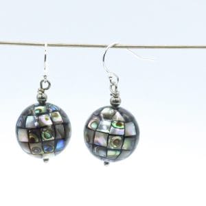 round abalone earrings