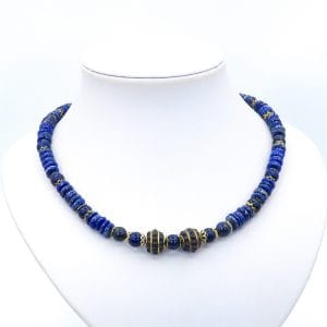 gold lapis lazuli necklace