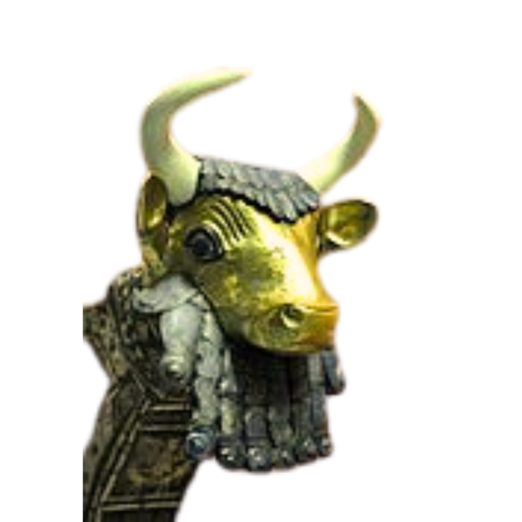 Bull s head of the Queen s lyre from Pu abi s grave PG 800 the Royal Cemetery at Ur Southern Mesopotamia Iraq. The British Museum London. removebg preview