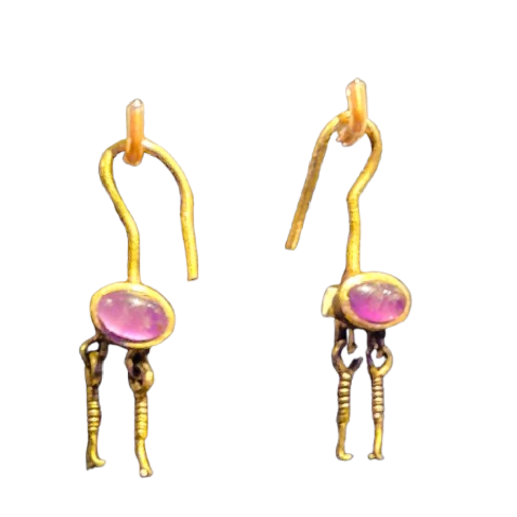 DMA018 DACIA GOLD EARRINGS TOMIS CONSTANCA DISTRICT ROMAN AGE 100 300AD