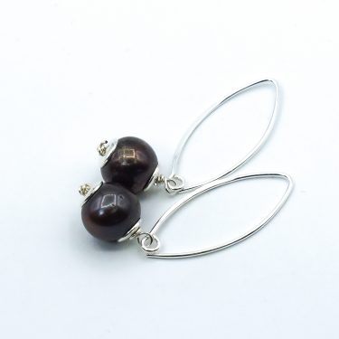 black Tahiti pearl earrings