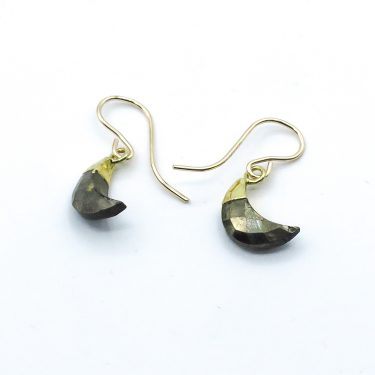 gold black pyrite earrings