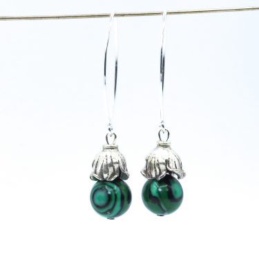 green malachite earrings