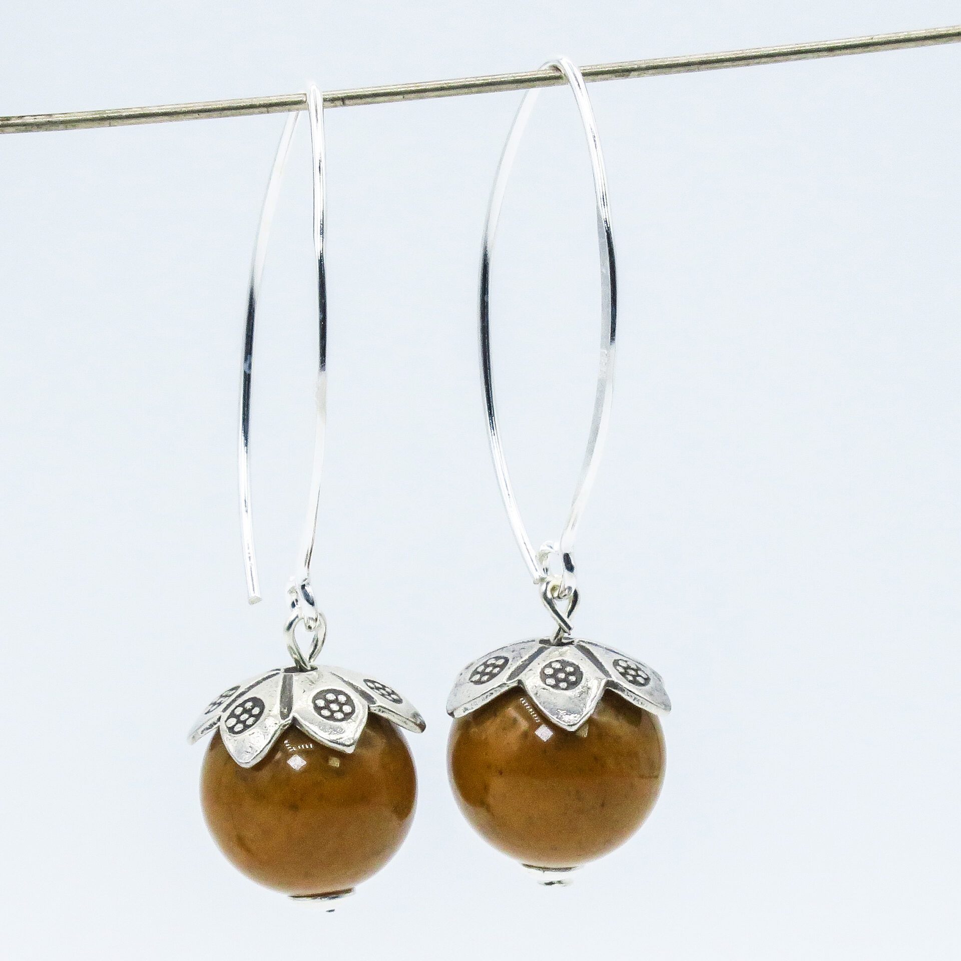 orange jade earrings