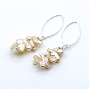 vanilla Biwa pearl earrings