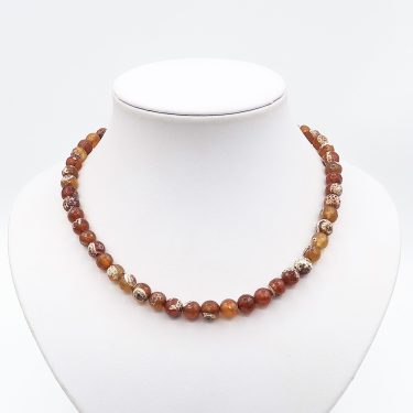 orange fire agate necklace