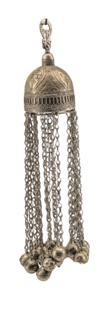 Silver belt decoration, in the Uzbek jewelry style