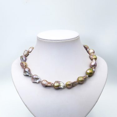 gold baroque pearl necklace