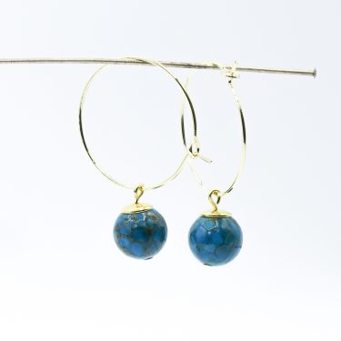 gold turquoise hoop earrings