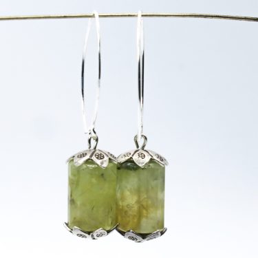 green prehnite earrings