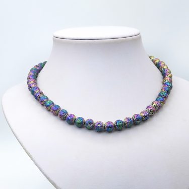 multicolored lava stone necklace