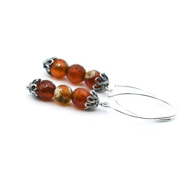 orange fire agate earrings