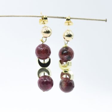 red agate gold earrings