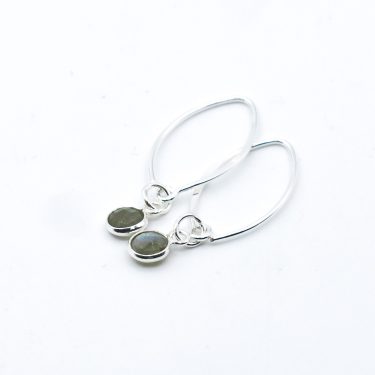 silver Labradorite earrings