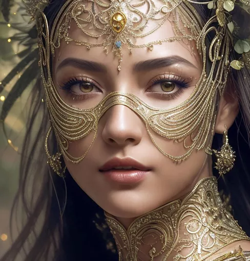 Gold eye chain facial jewelry