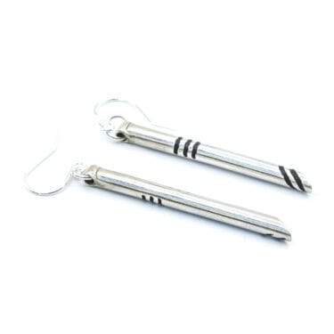 long silver earrings
