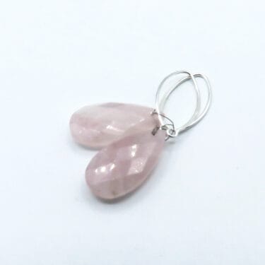 pink rose quartz earrings