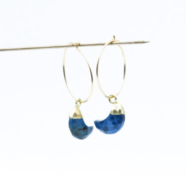 gold blue earrings