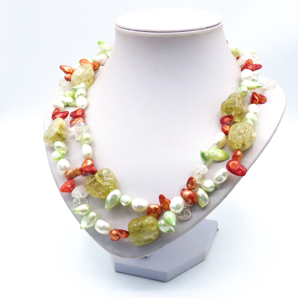 green orange multicolored necklace